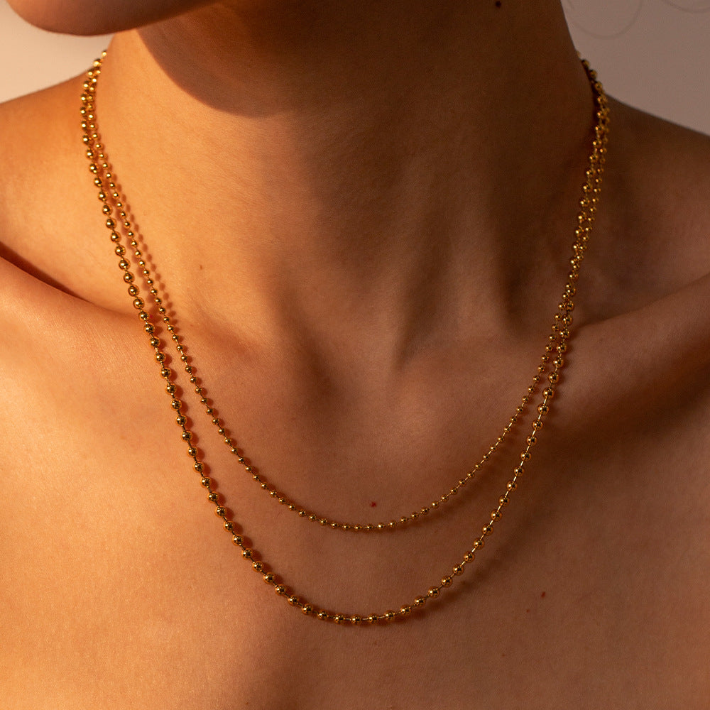 Bold Golden Bead Layered Necklace