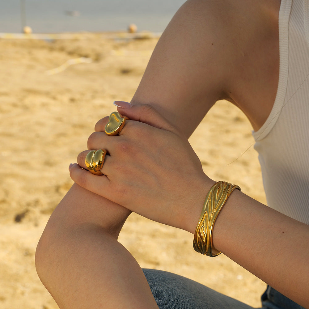 The Heart's Embrace Gold Ring
