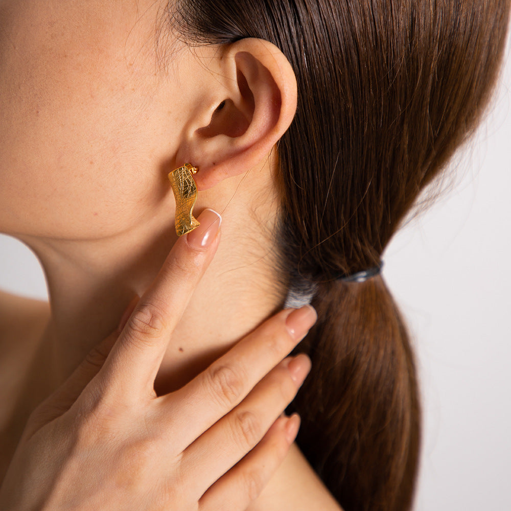 Celestina Textured Gold Earrings