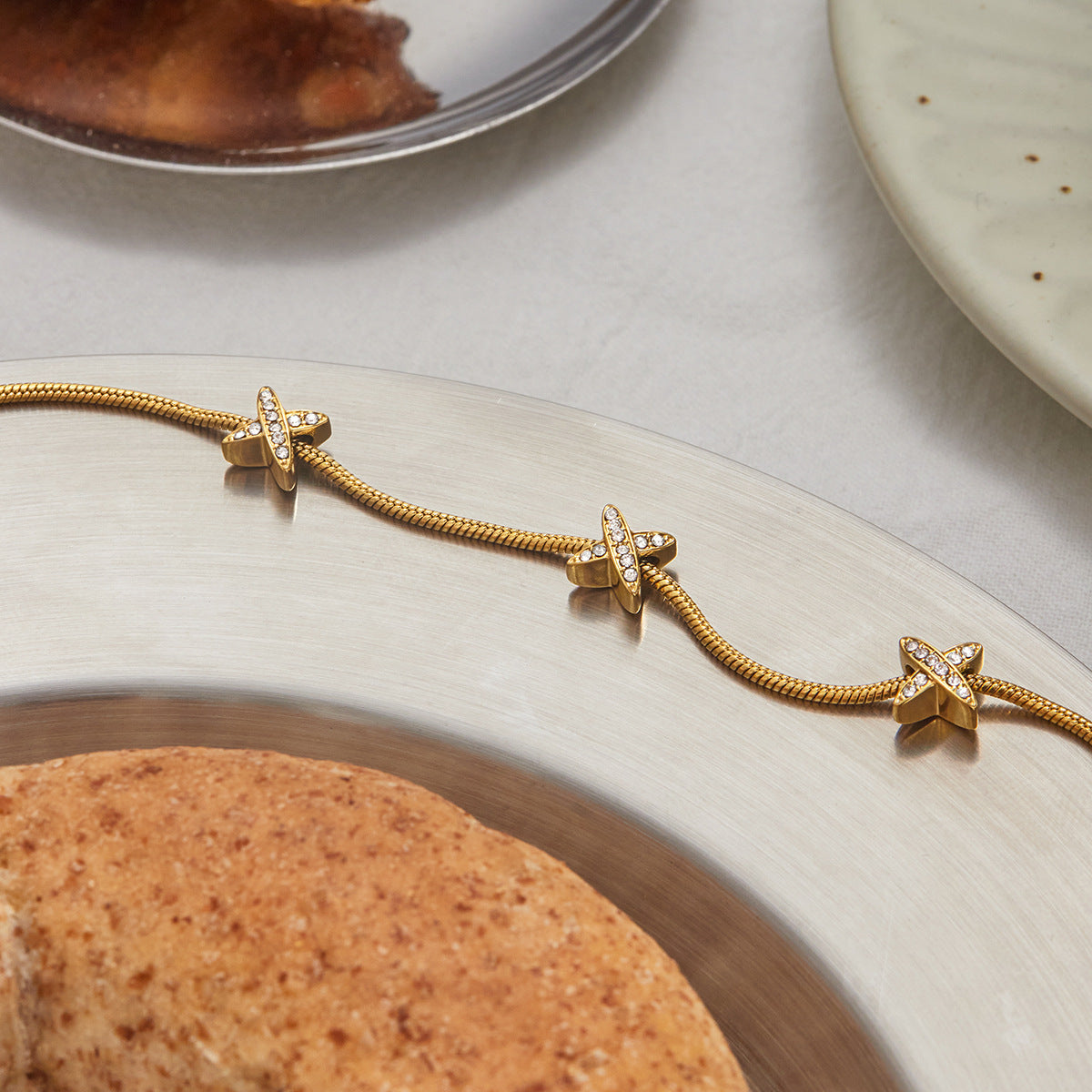 Radiant Diamond Cross Herringbone Chain
