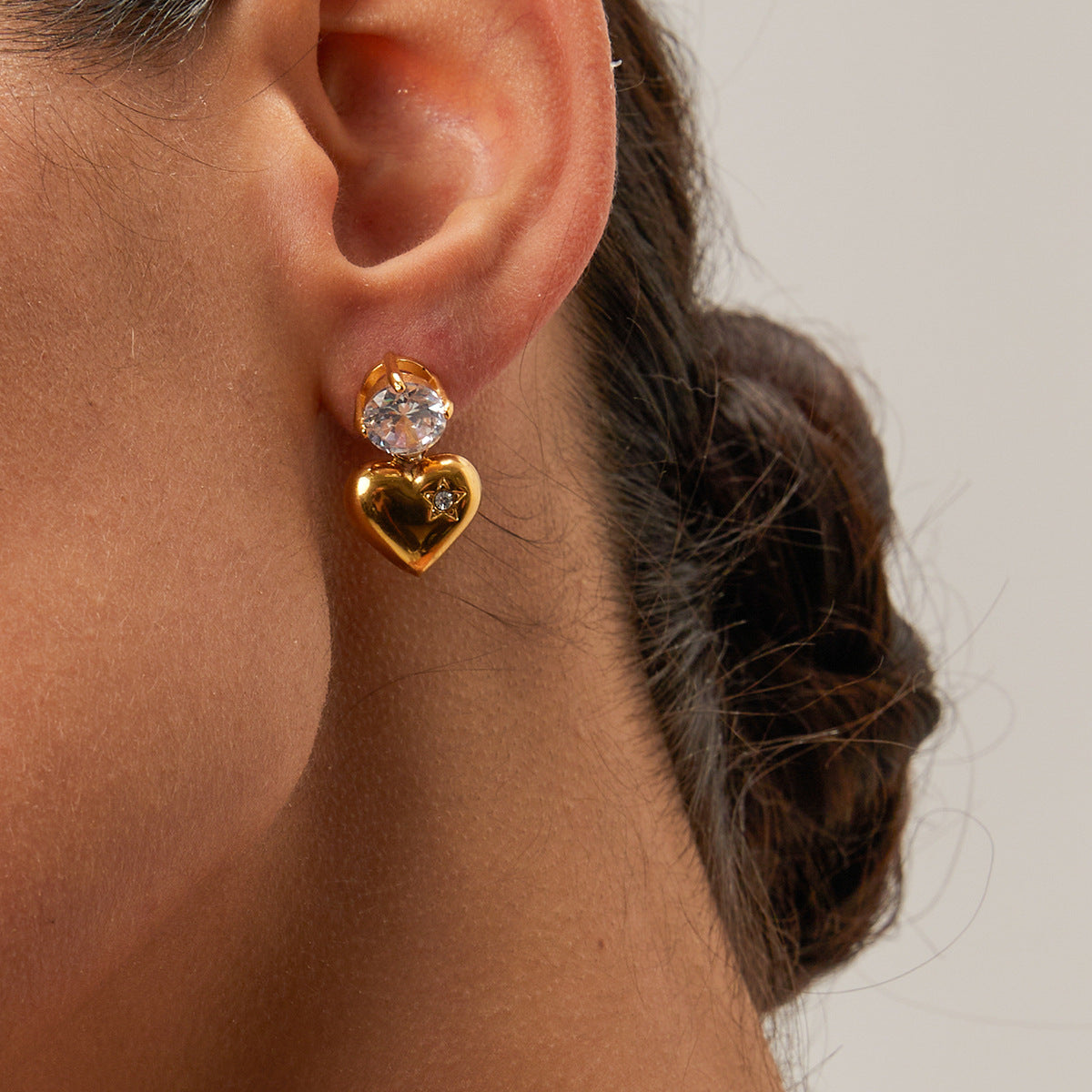 Emmeline Sparkling Heart Earrings