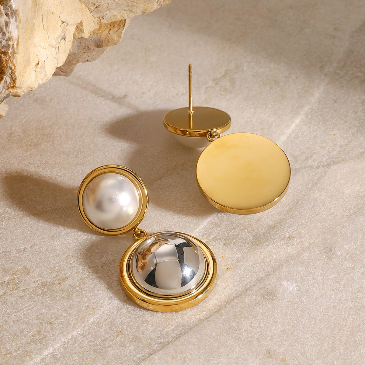 Radiant Pearl Dome Earrings