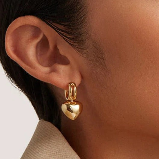 Audrey Heartbeat Gold Hoops