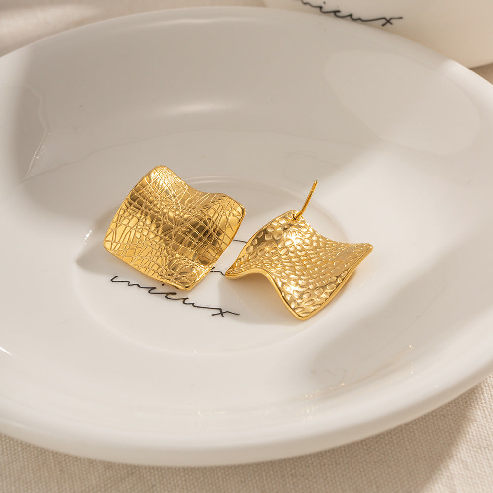 Celestina Textured Gold Earrings