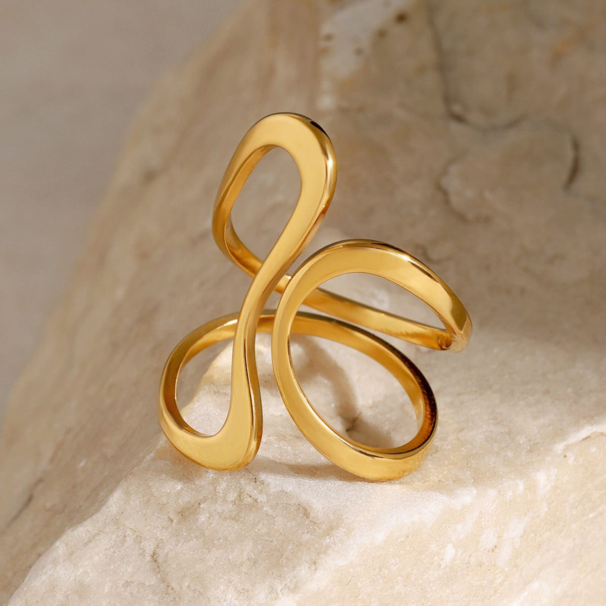 Abstract Gold Flow Ring