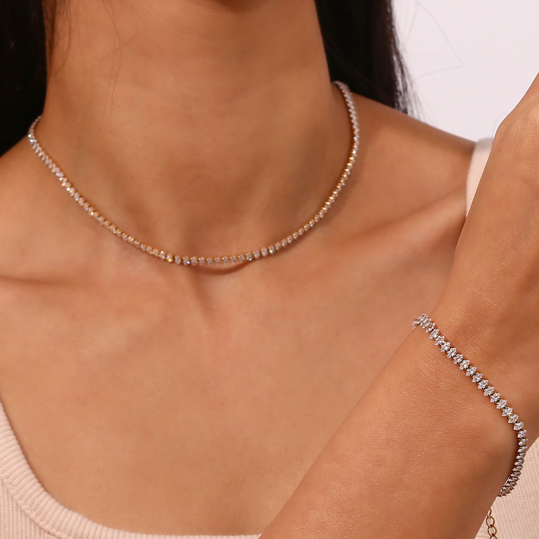 Luxe Sparkle Tennis Necklace