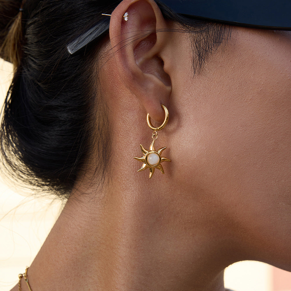 Solstice Glow Moonstone Hoops