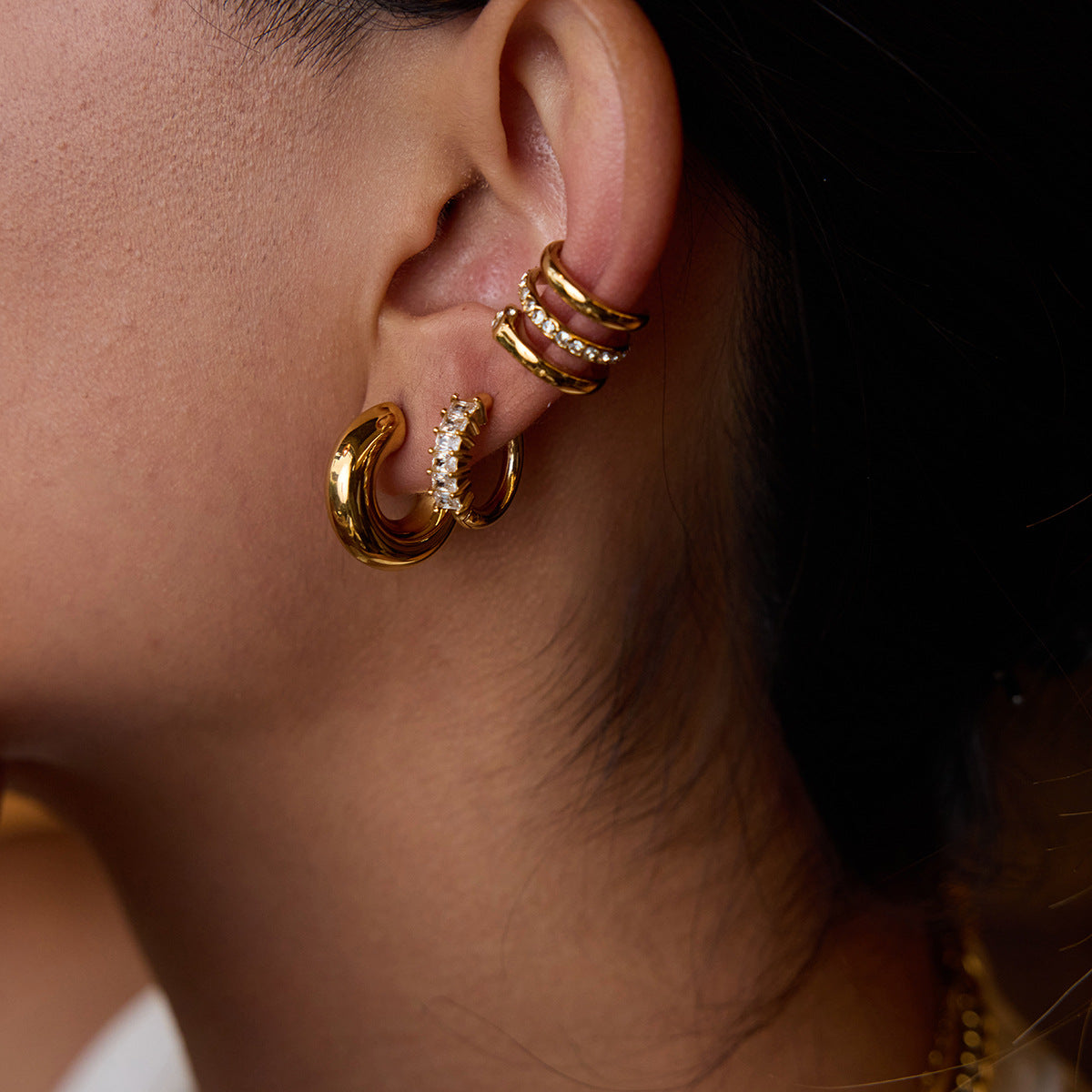 Orielle's Trio Gold Earring Set