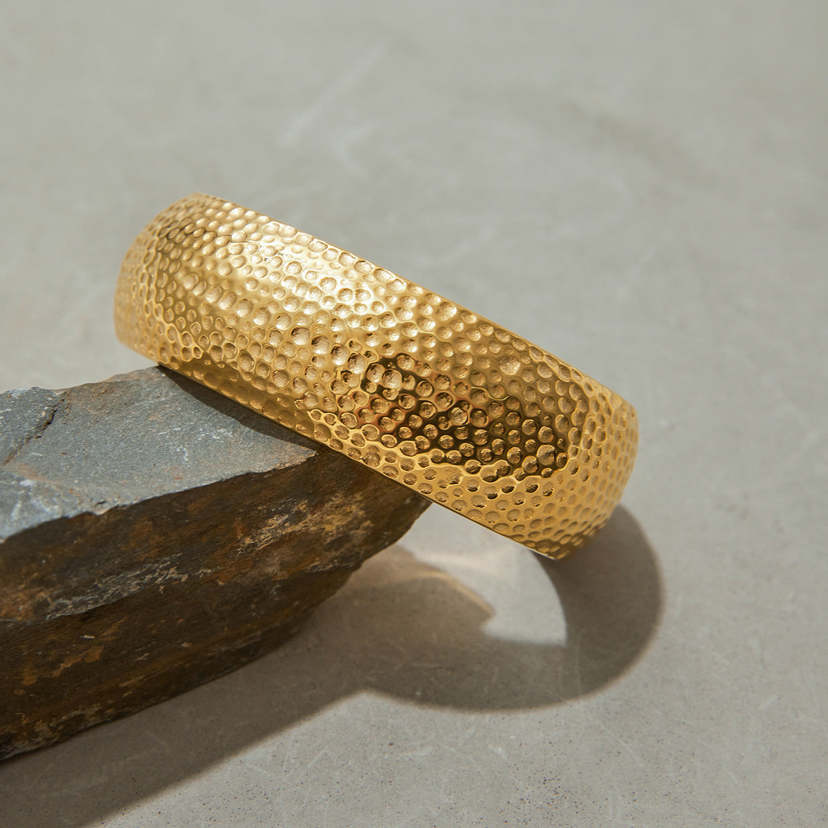 Radiant Hammered Gold Band