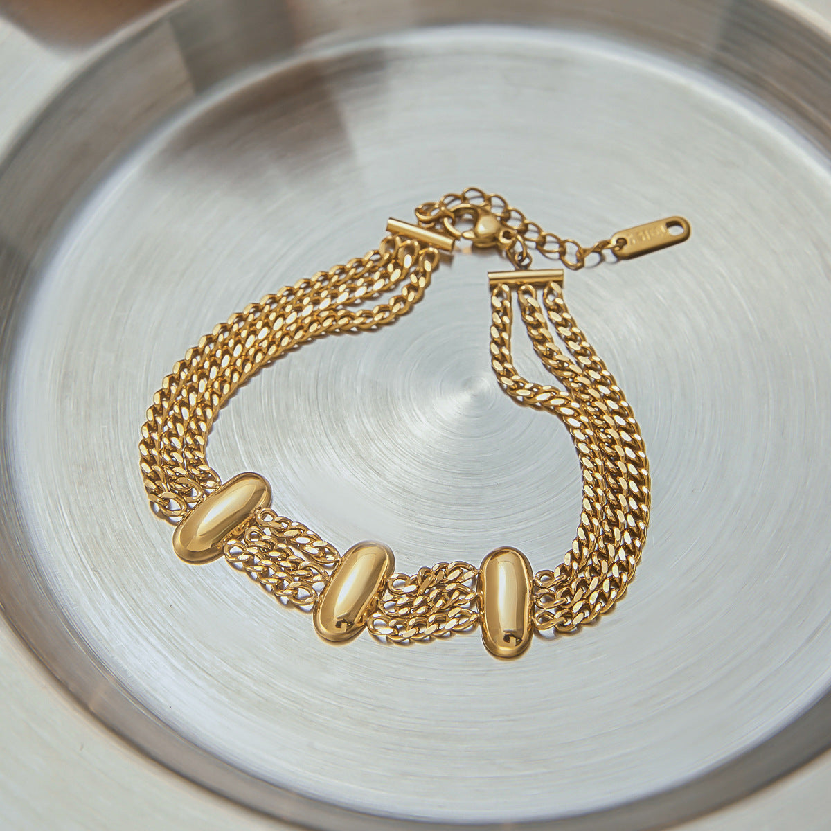 Kathleen Geometric Gold Chain Bracelet