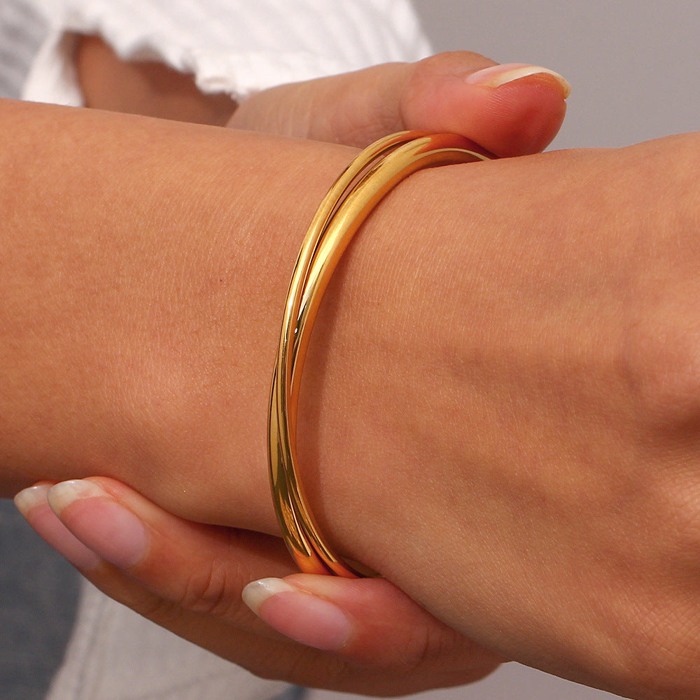 Chic Layered Gold Bangle