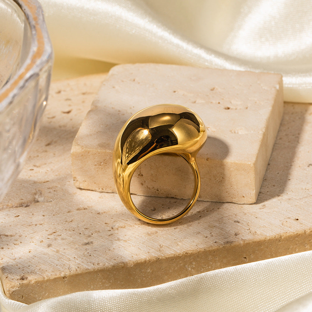 Radiant Dome Gold Ring