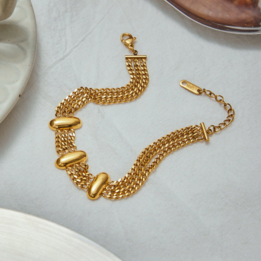 Kathleen Geometric Gold Chain Bracelet