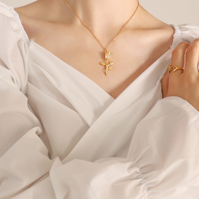 Elegant Rose Gold Charm Necklace