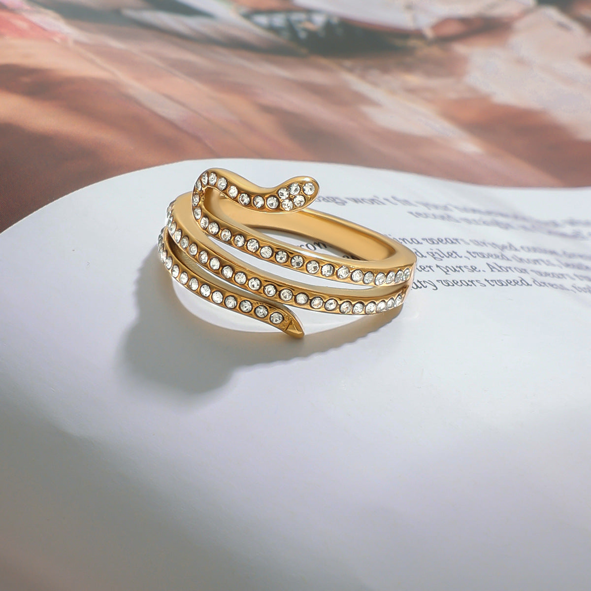 Coiled Diamond Wrap Ring