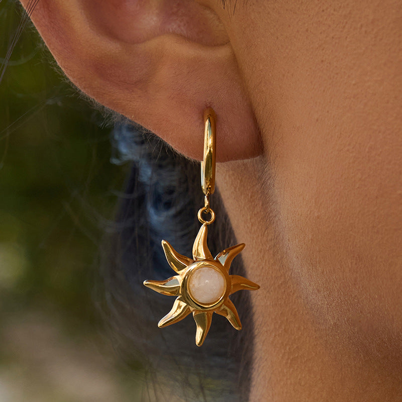 Solstice Glow Moonstone Hoops