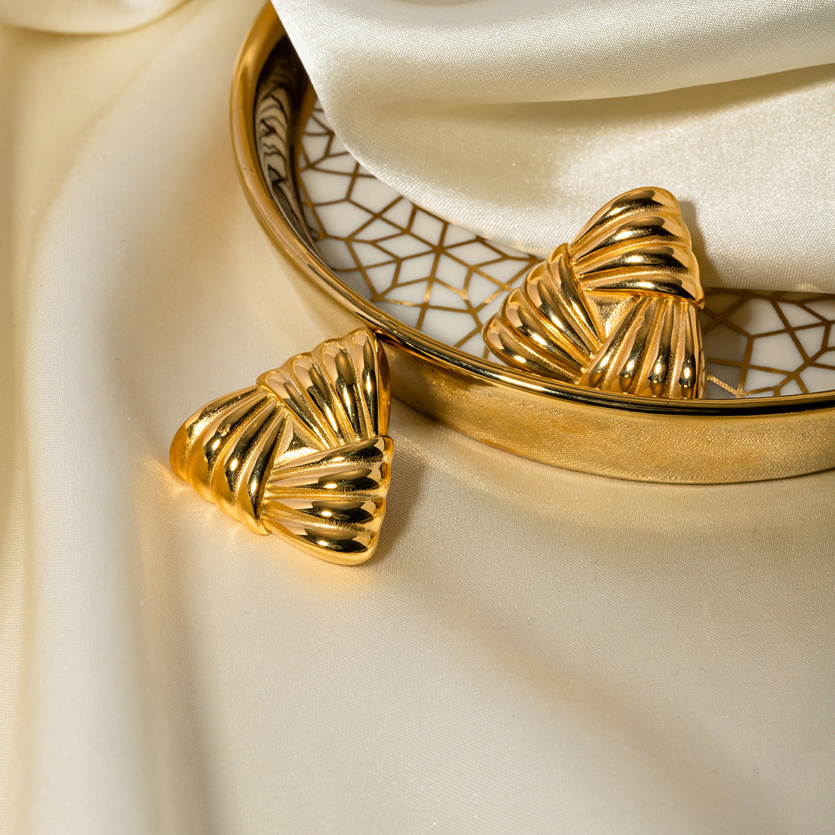 Brigitte Geometric Gold Earrings