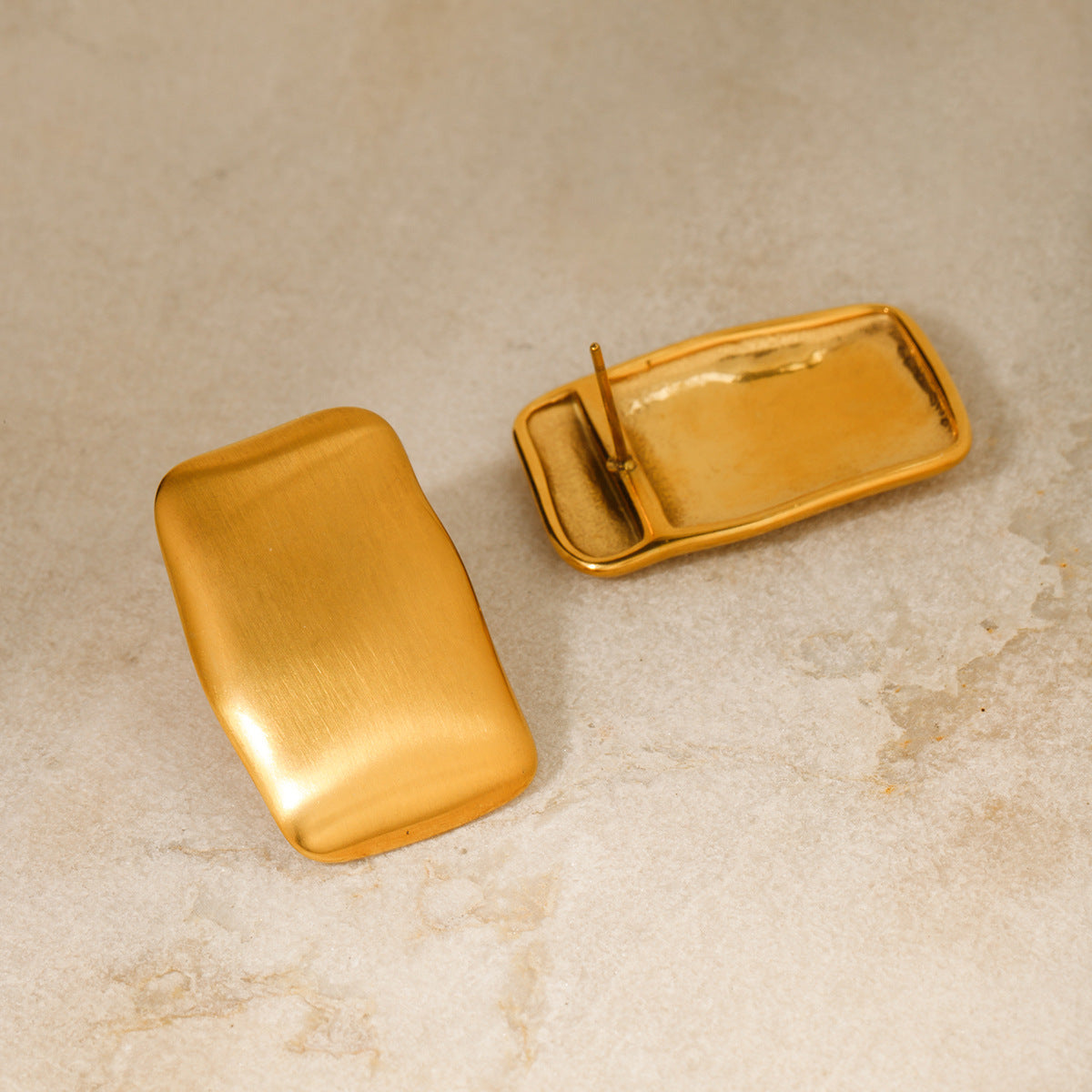 Gold Olive Twirl Earrings