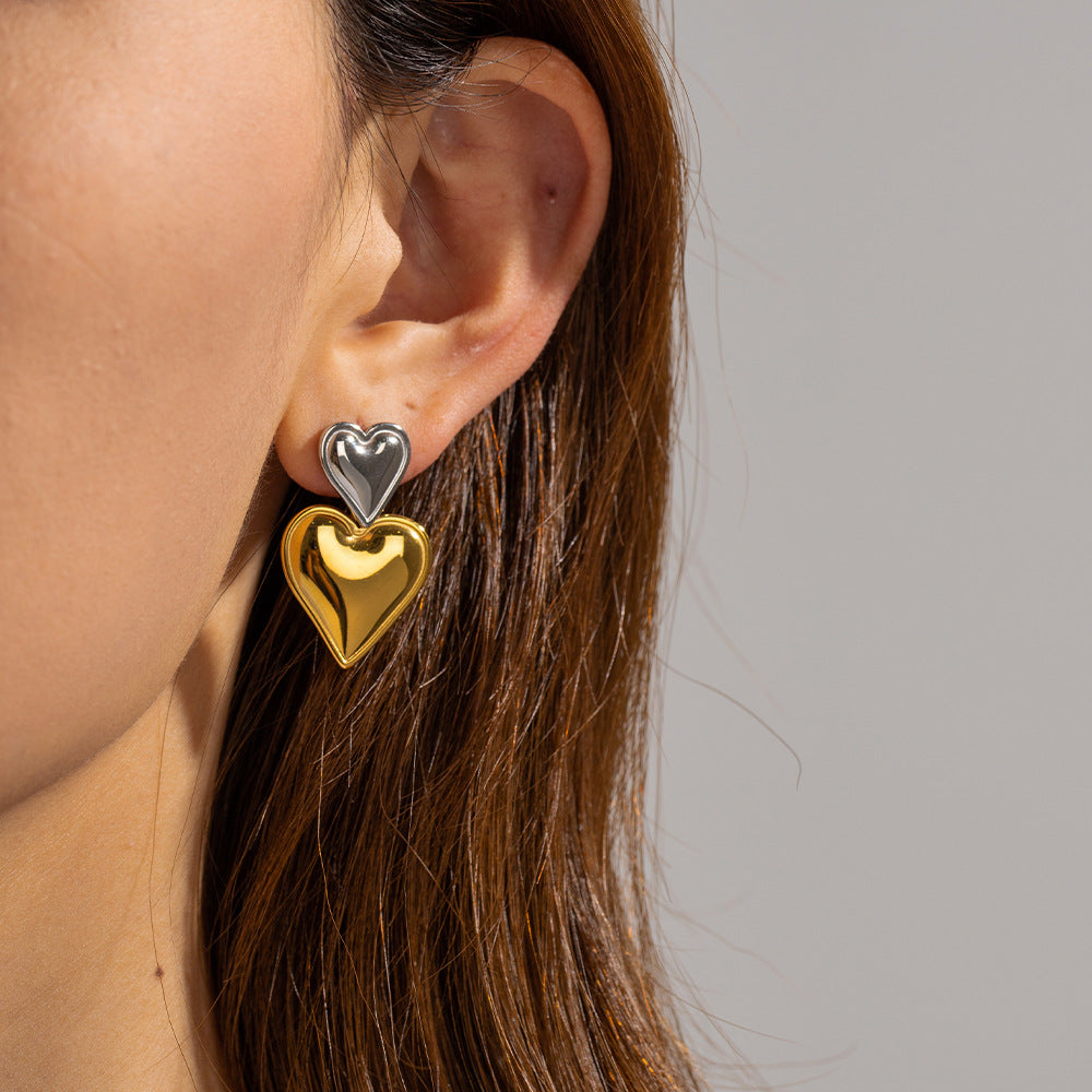 Dual Radiance Heart Earrings