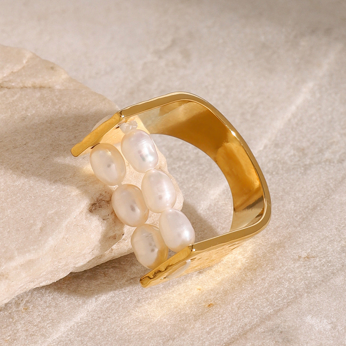 Elliana Double Pearl Ring