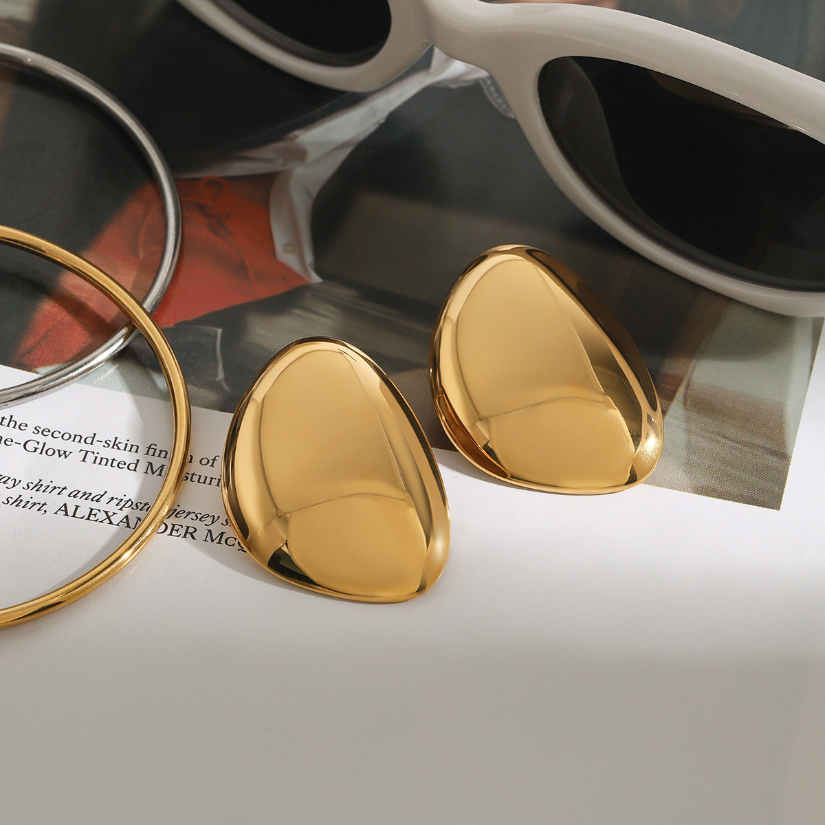 Carrie Gold Bean Earrings