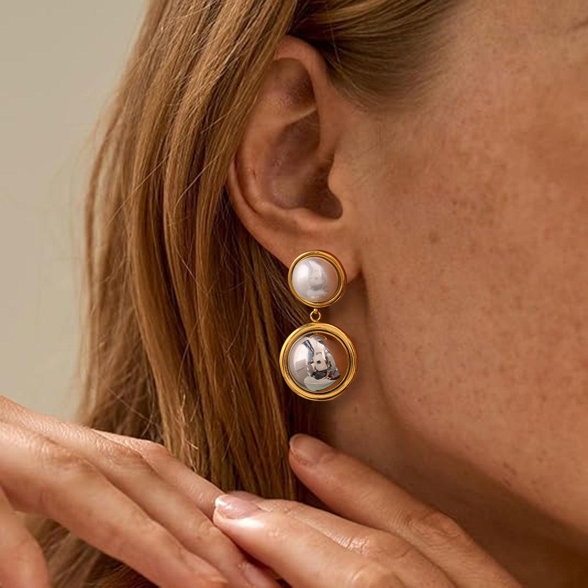 Radiant Pearl Dome Earrings
