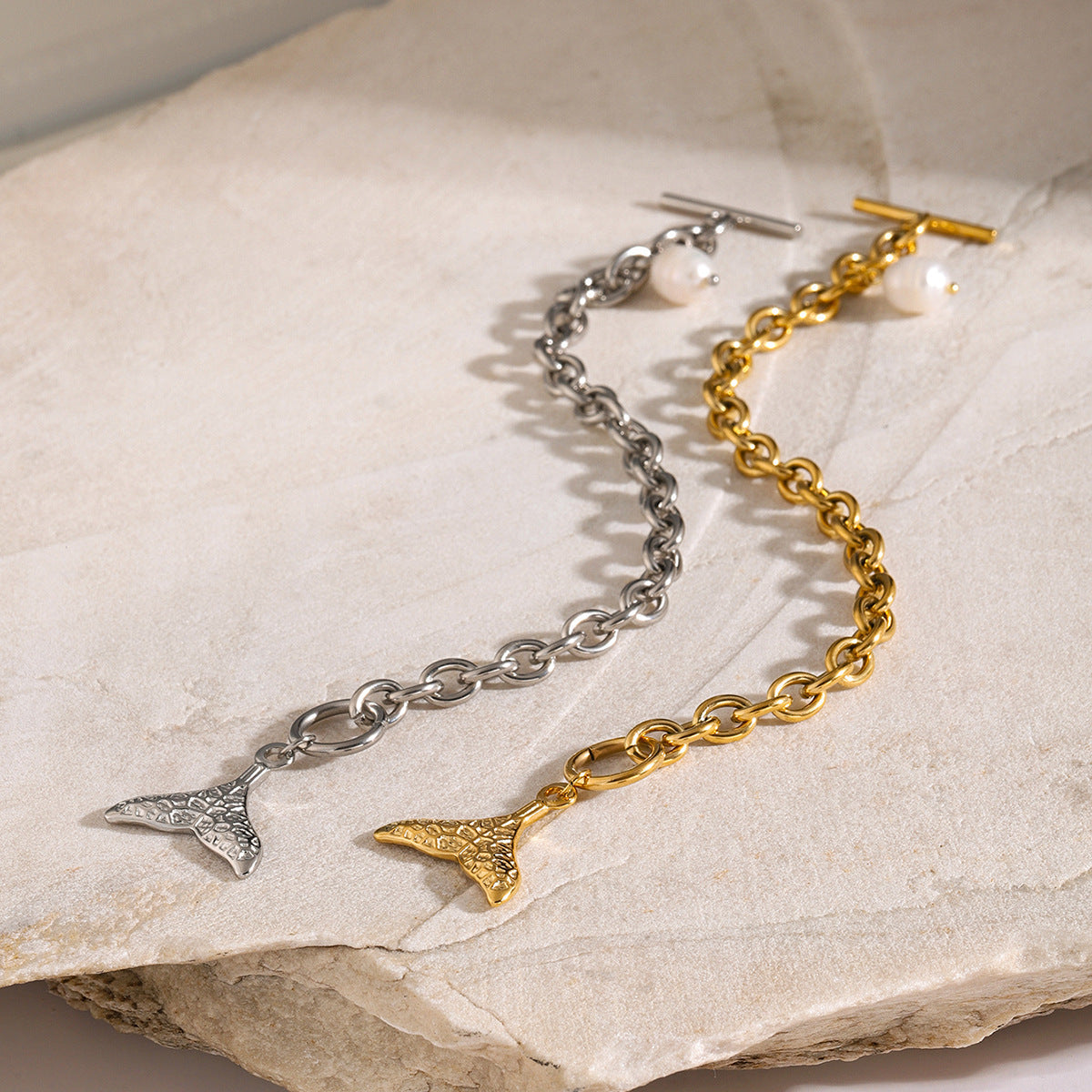 Ocean Whisper Pearl Chain Bracelet