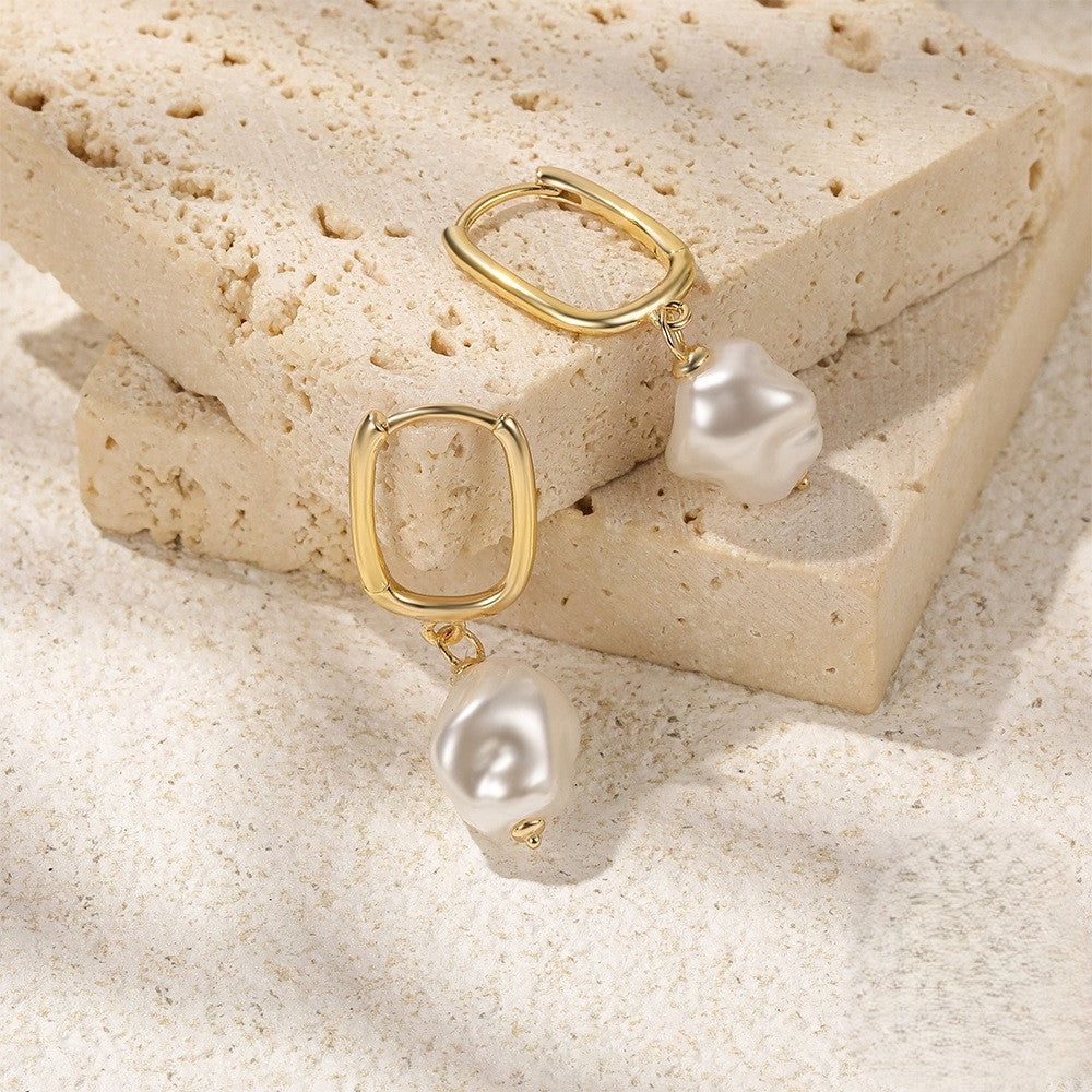 Oceanic Pearl Hoops