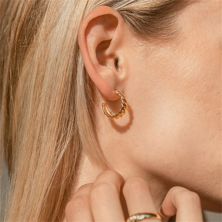 Elegant Croissant Hoop Earrings