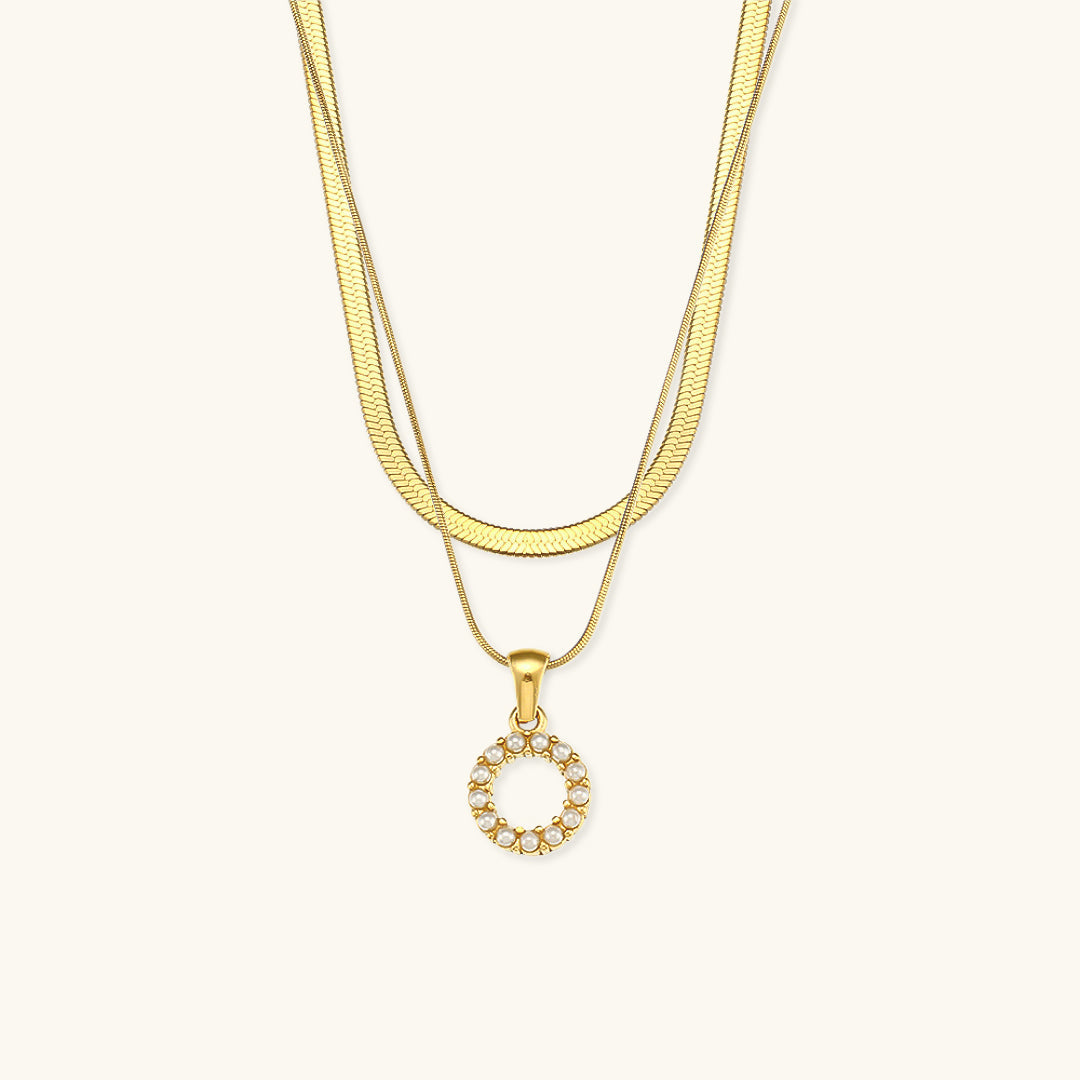 Personalized Pearl & Gold Initial Necklace