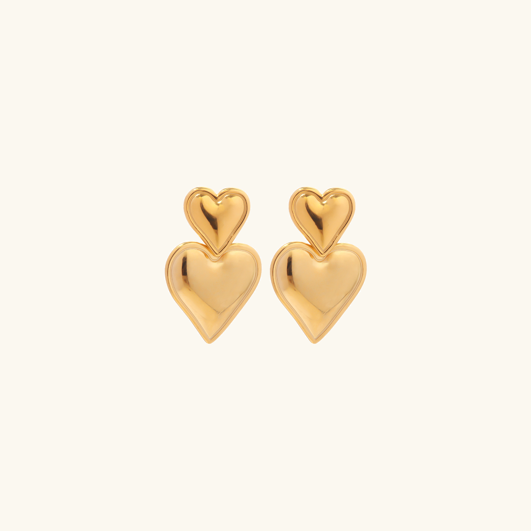 Seraphina Dual-Tone Heart Earrings