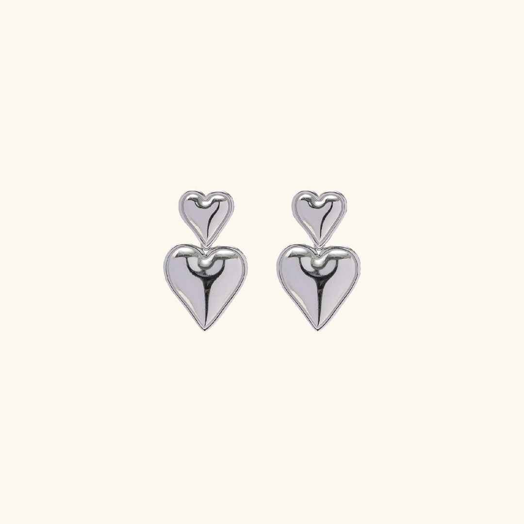 Seraphina Dual-Tone Heart Earrings