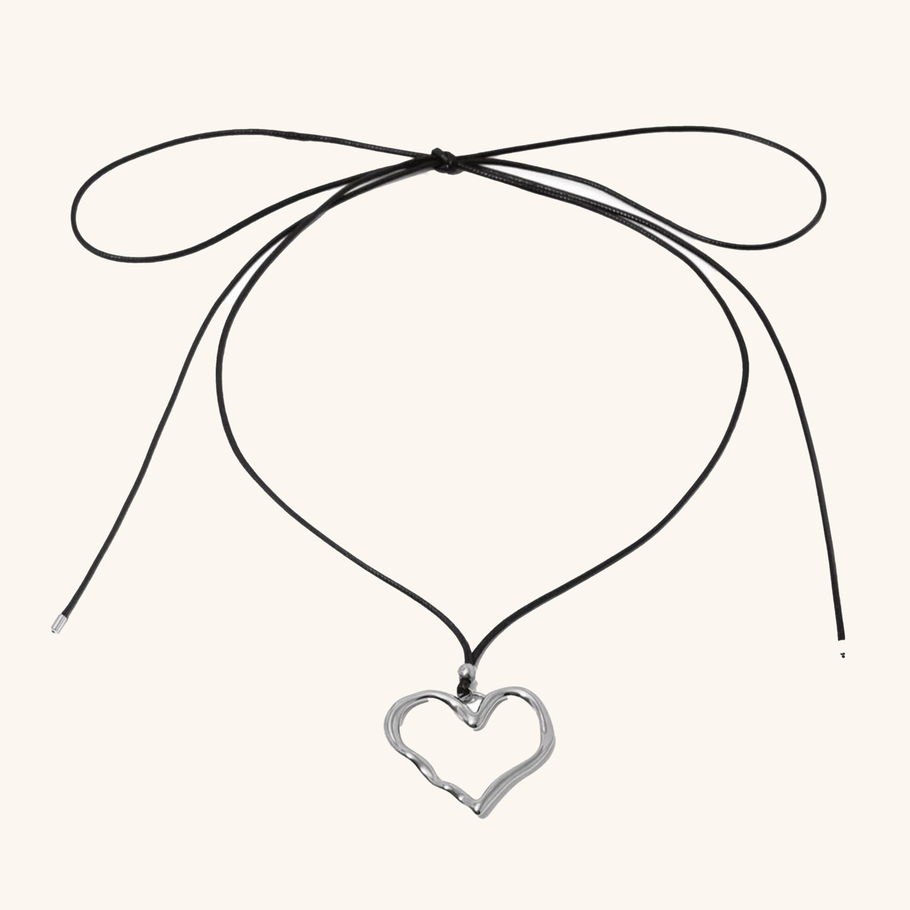 Modern Gold Heart Rope Necklace