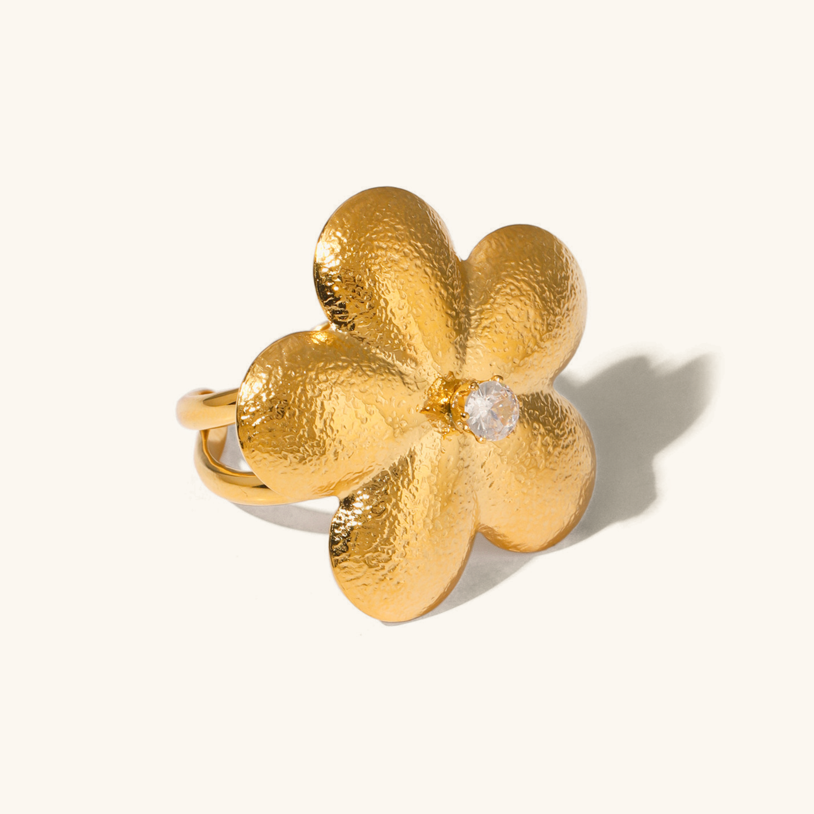 Gilded Petal Statement Ring