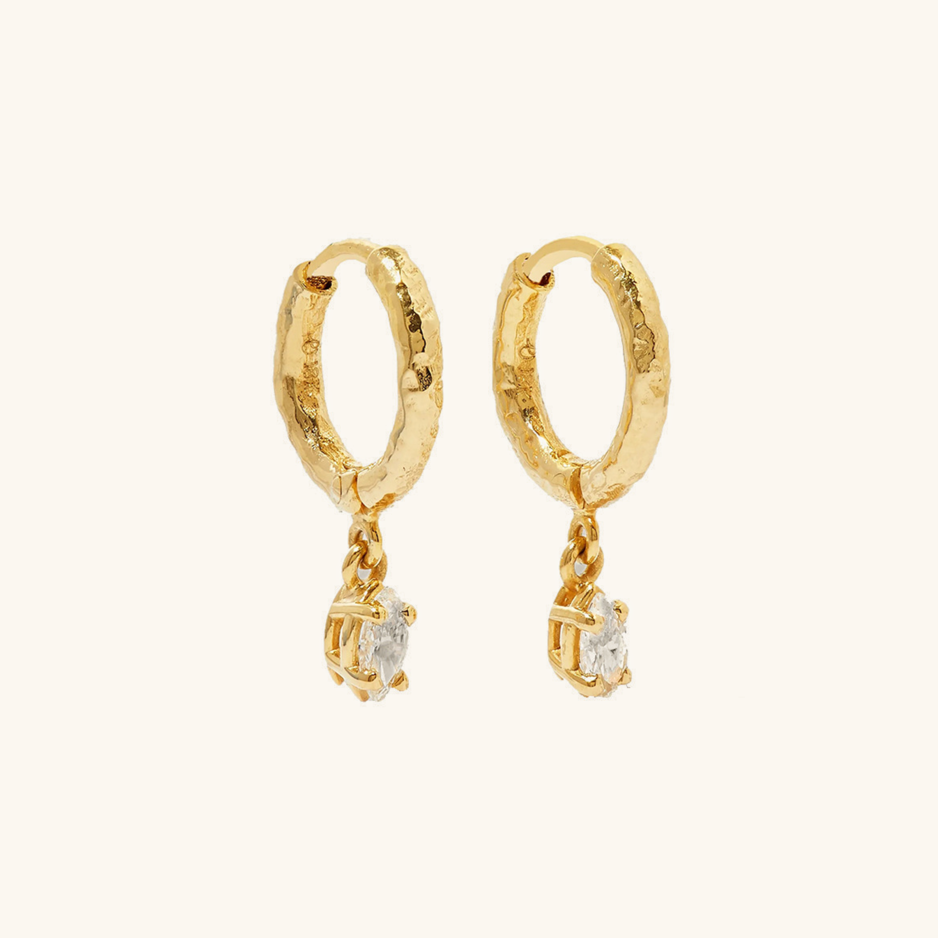 Shayla Textured Diamond Hoops