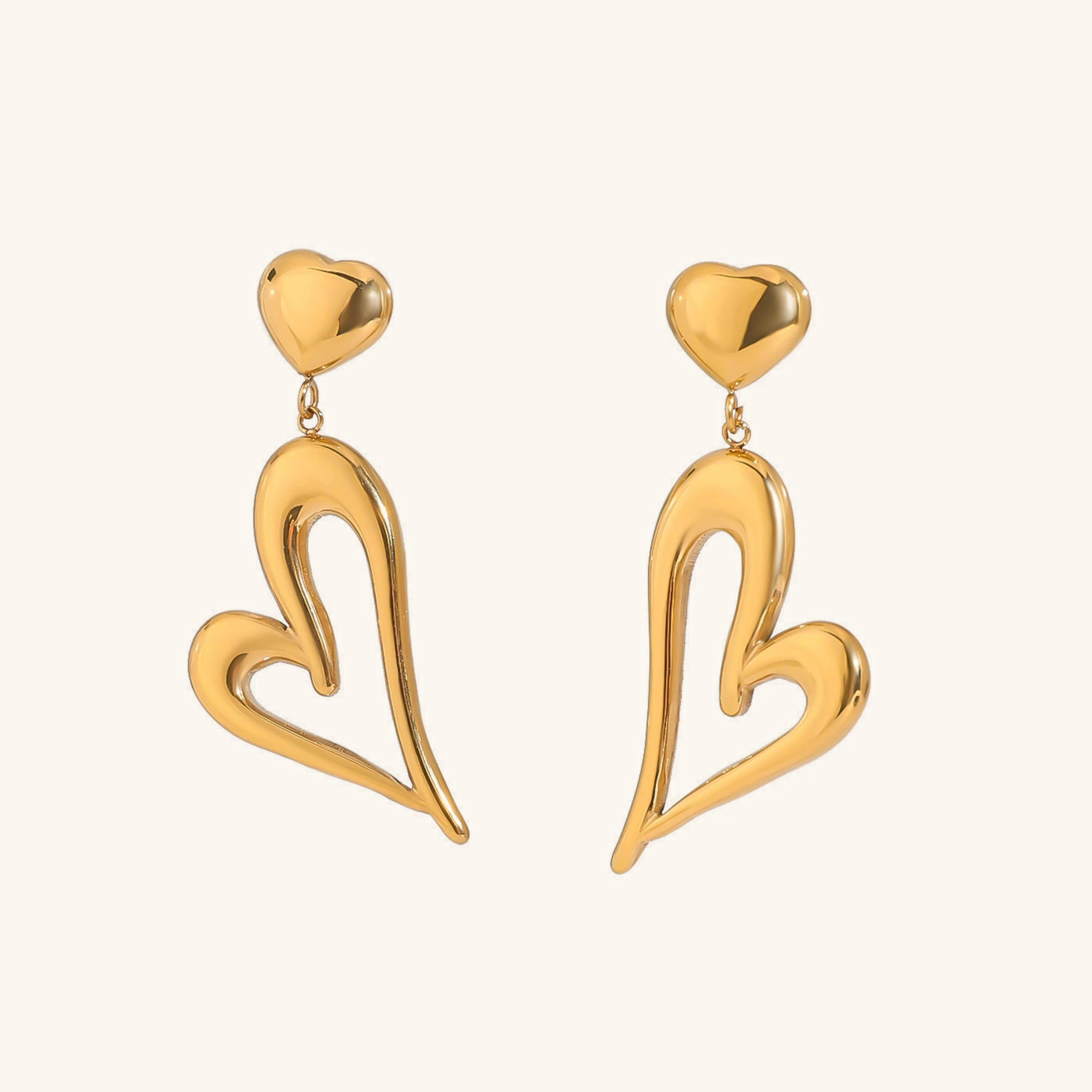 Ethereal Gold Heart Earrings