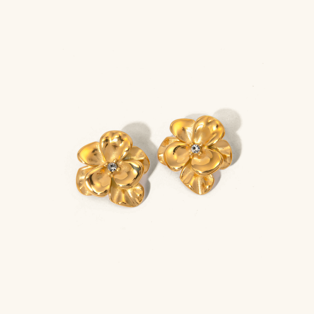 Golden Petal Bloom Earrings