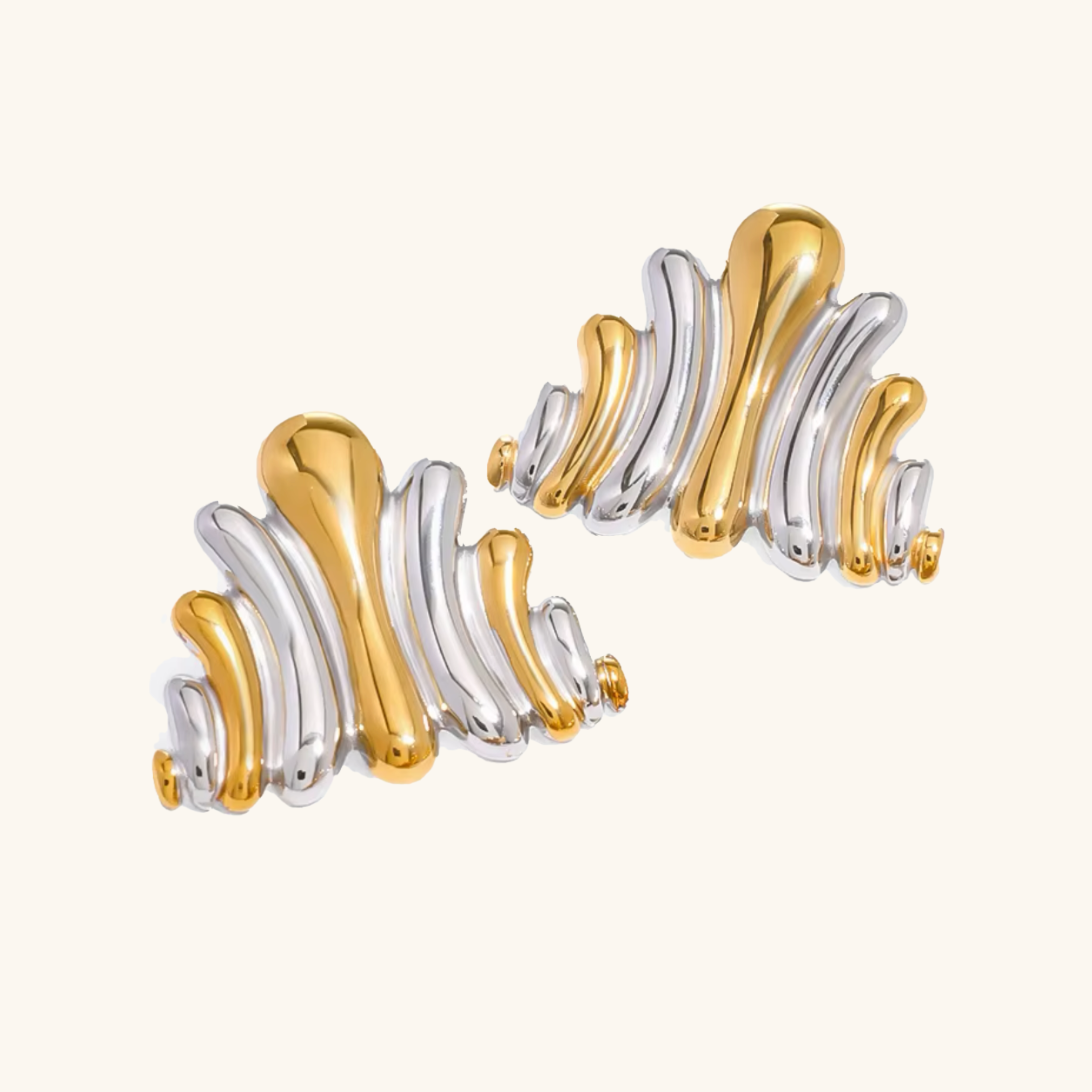 Luna Wave Gold Earrings