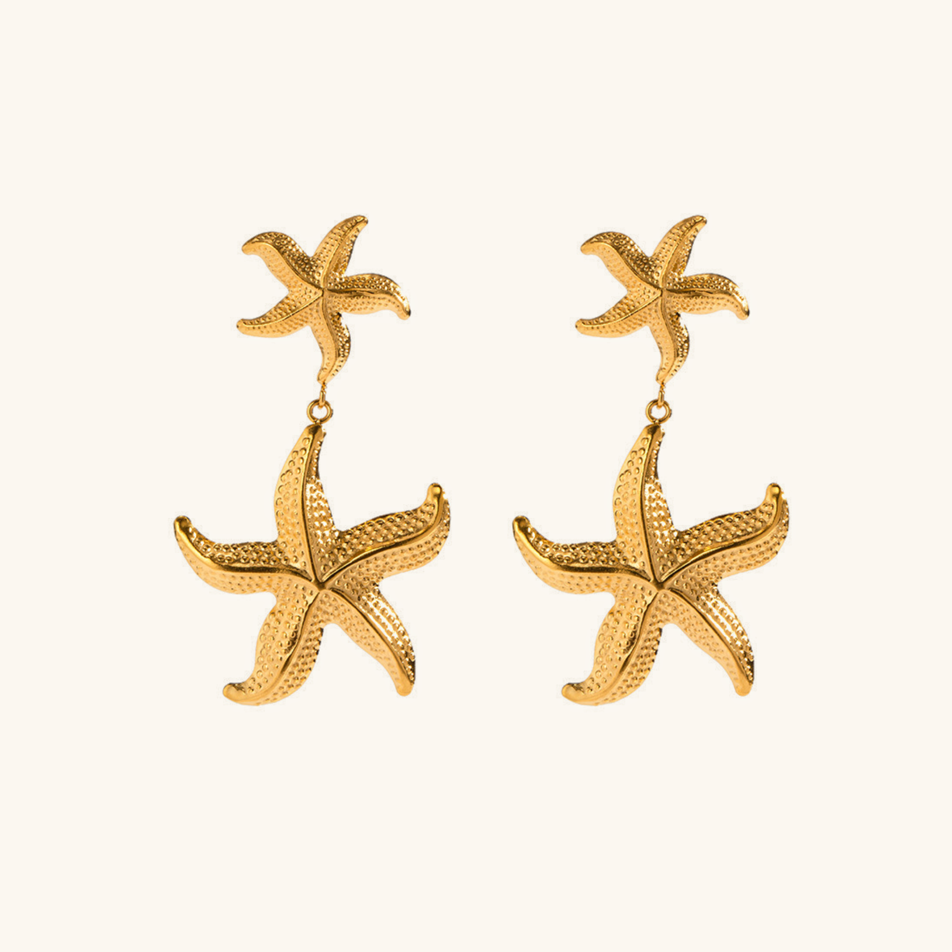 Oceanic Star Gold Drop Earrings