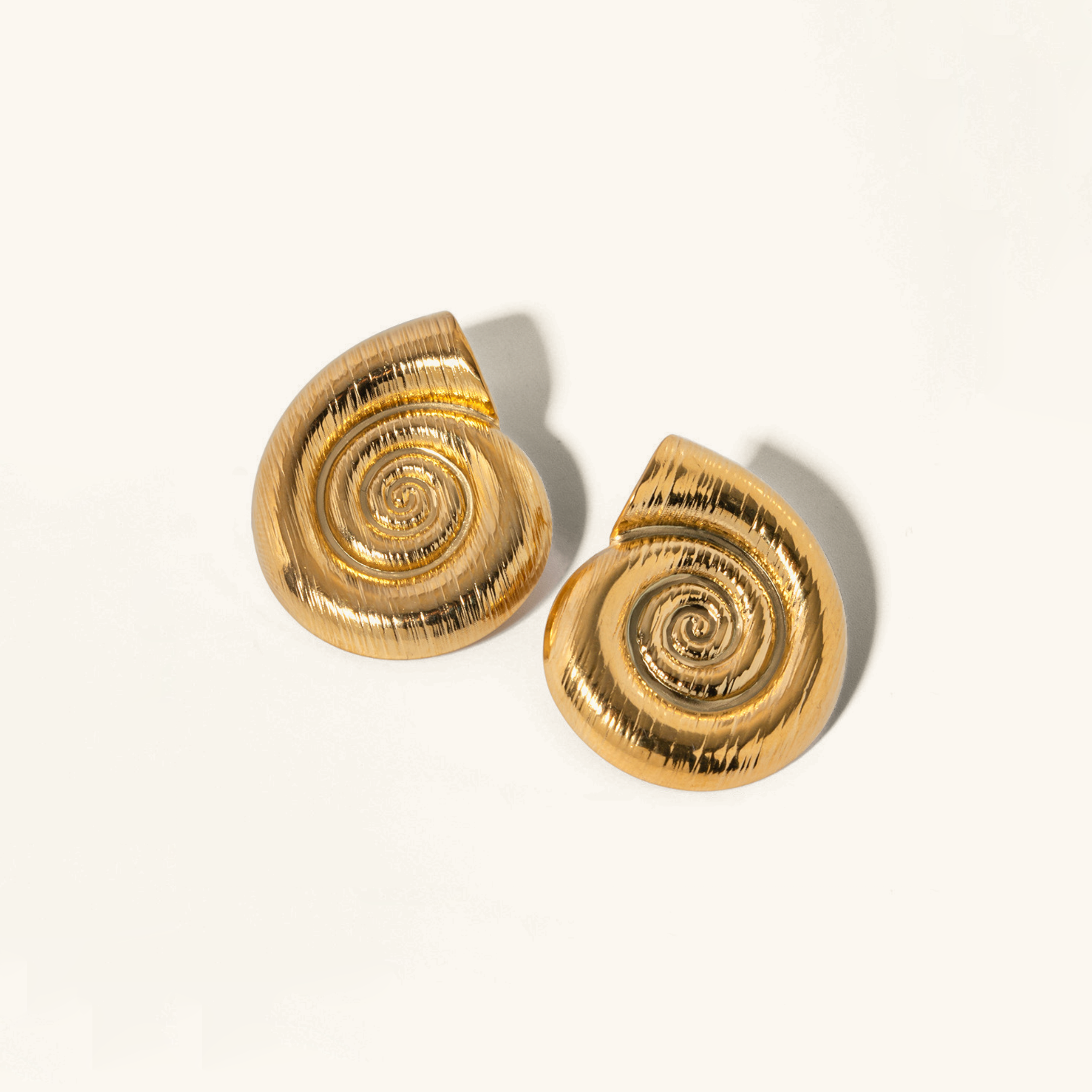 Oceanic Spiral Gold Earrings