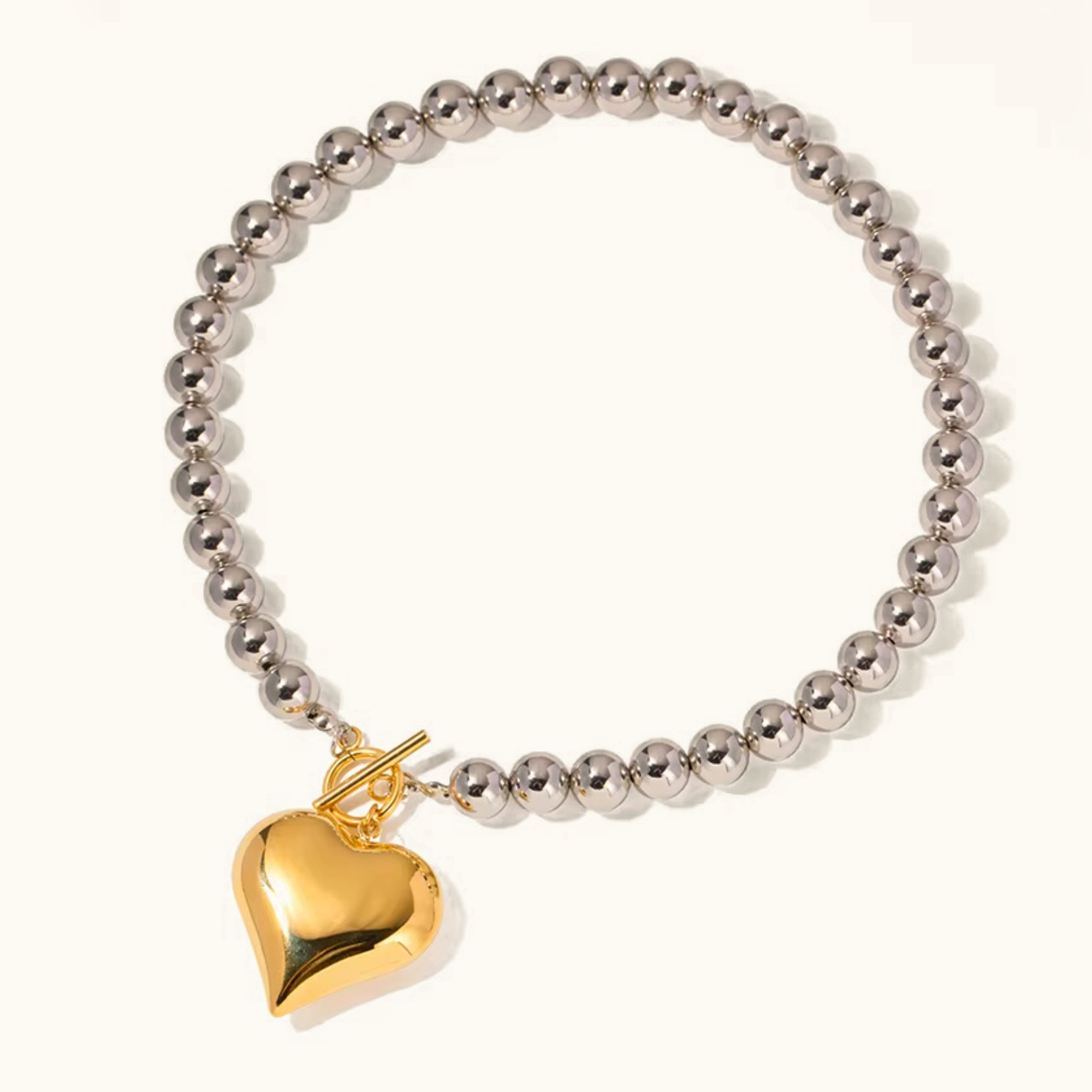 Chunky Bead Heart Pendant