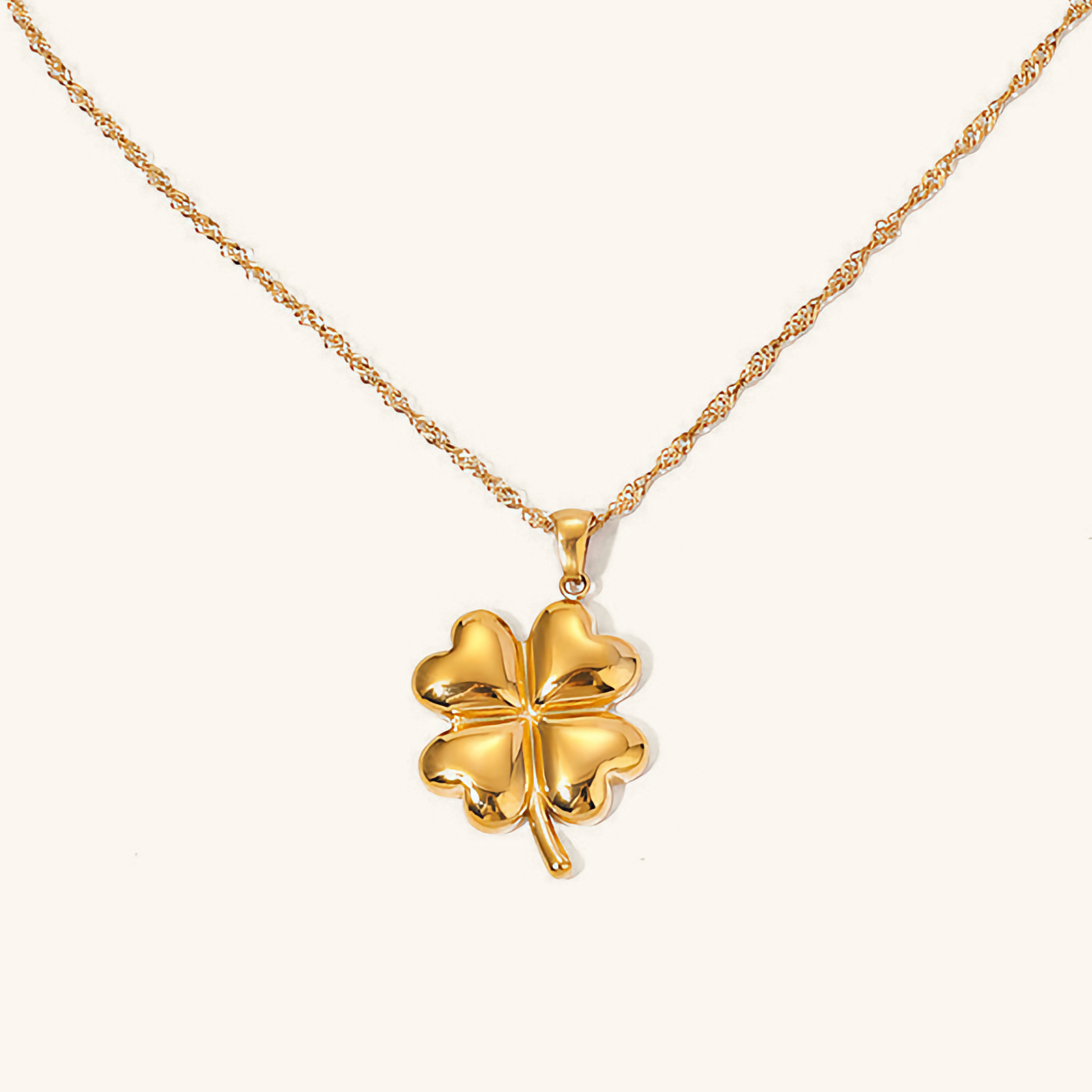 Golden Clover Charm Necklace