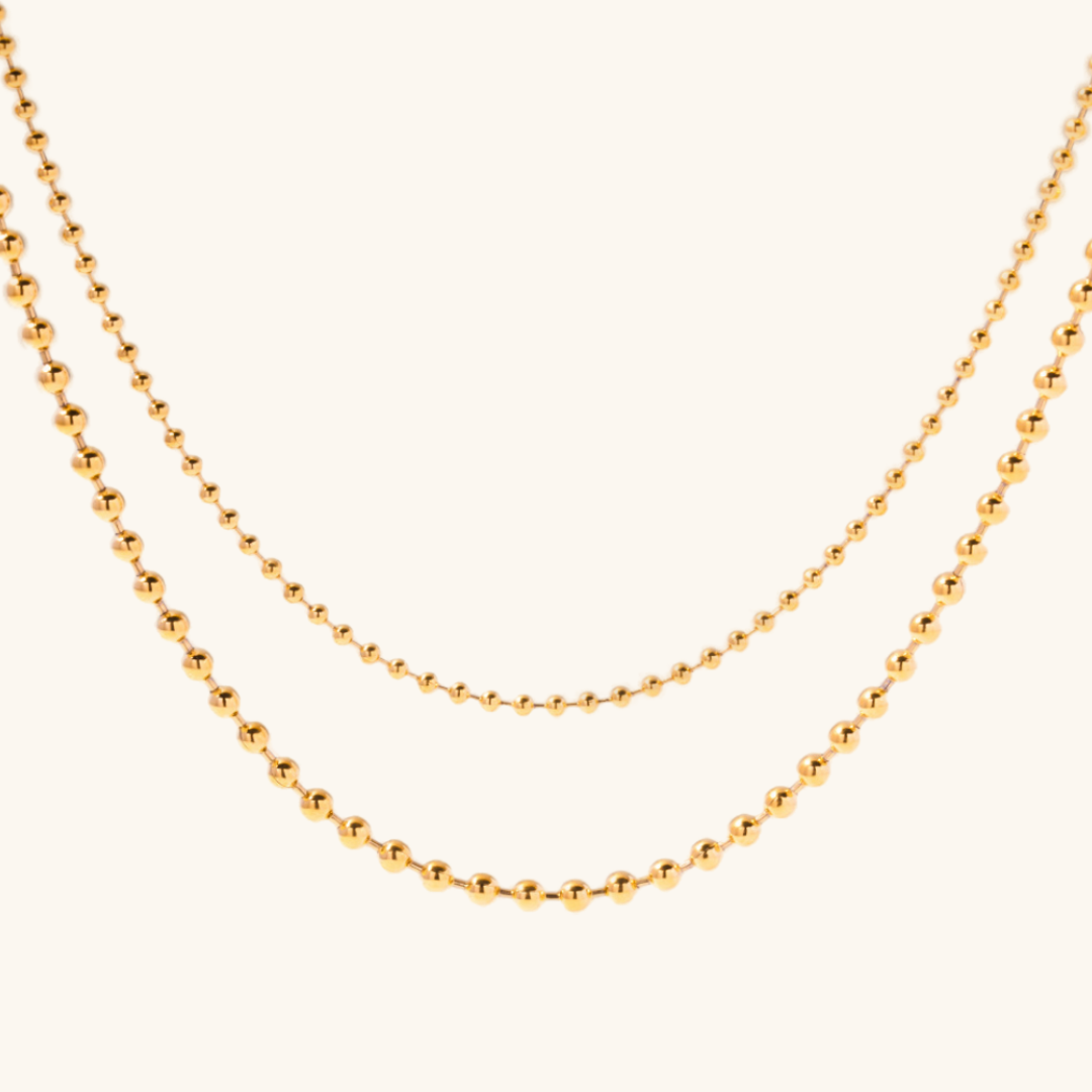 Bold Golden Bead Layered Necklace