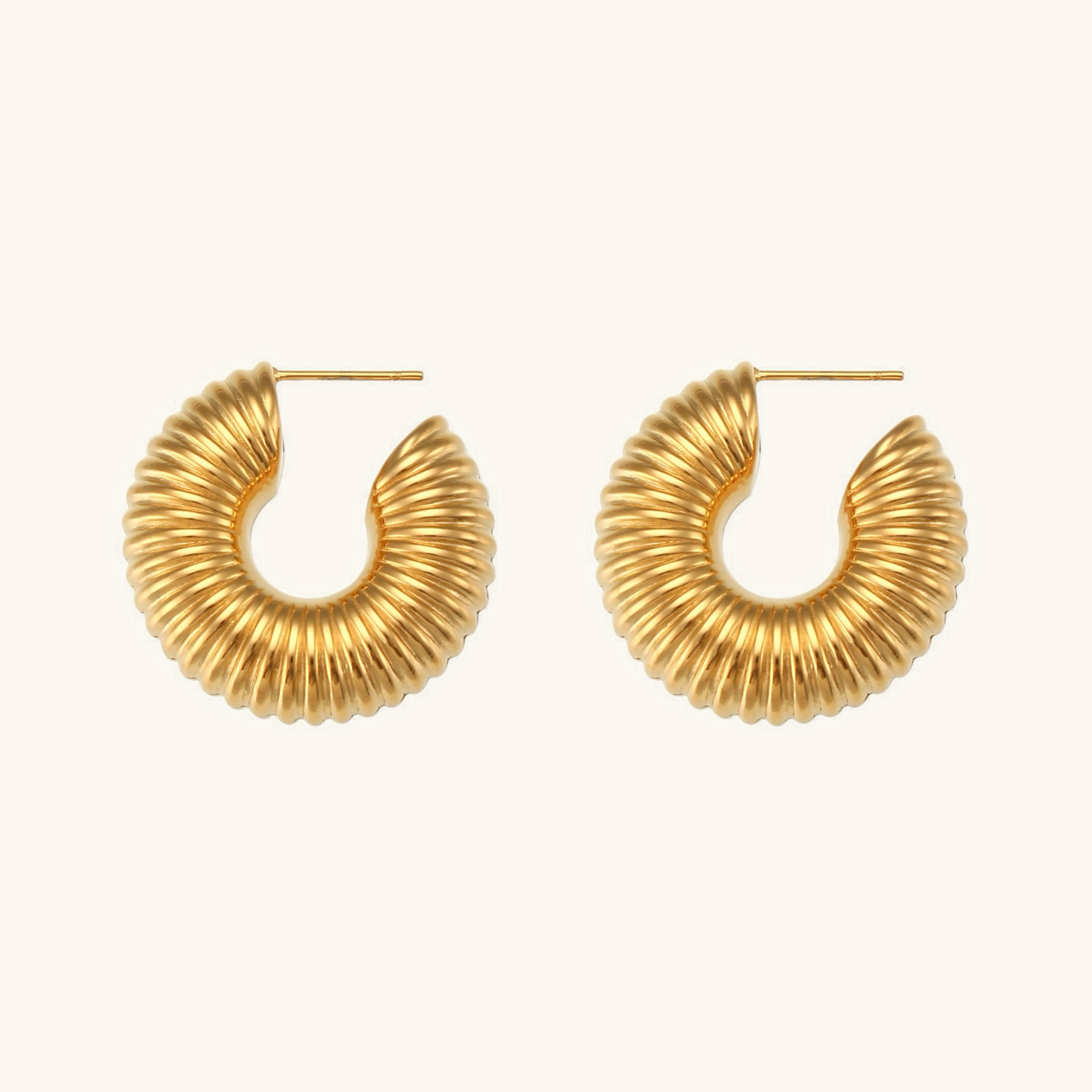 Luxe Textured Gold Hoops