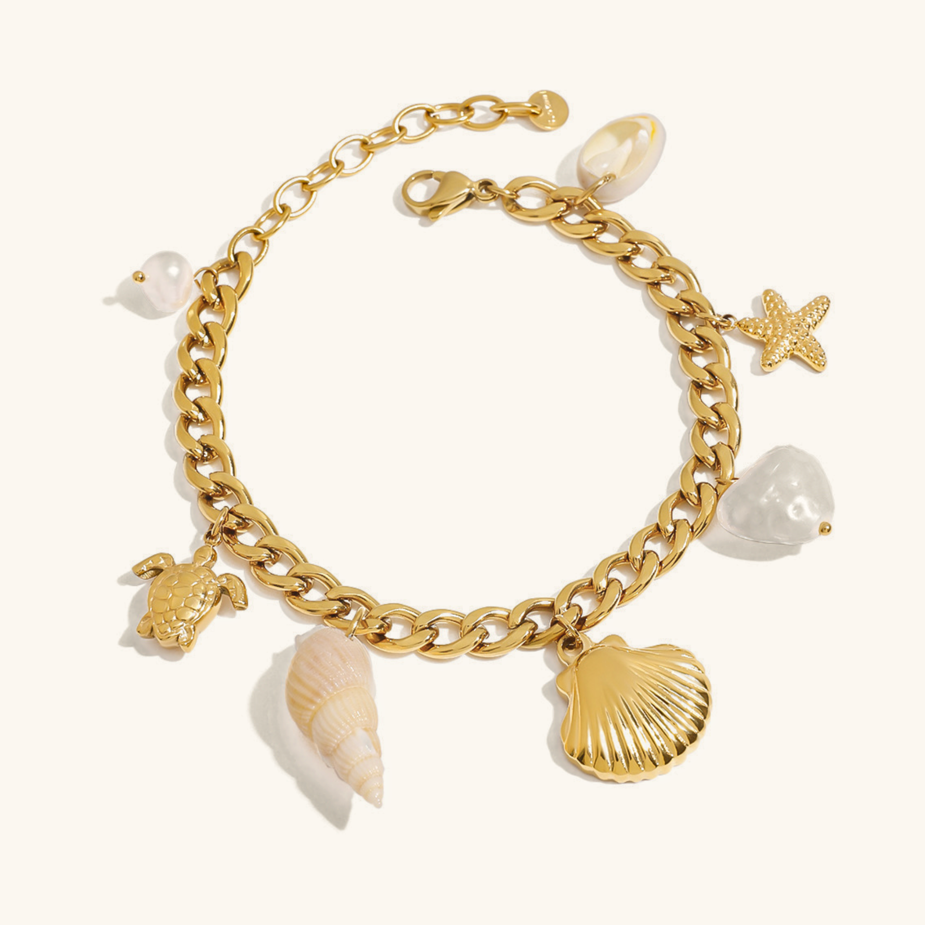 Lilianne Freshwater Pearl Ocean Charm Bracelet