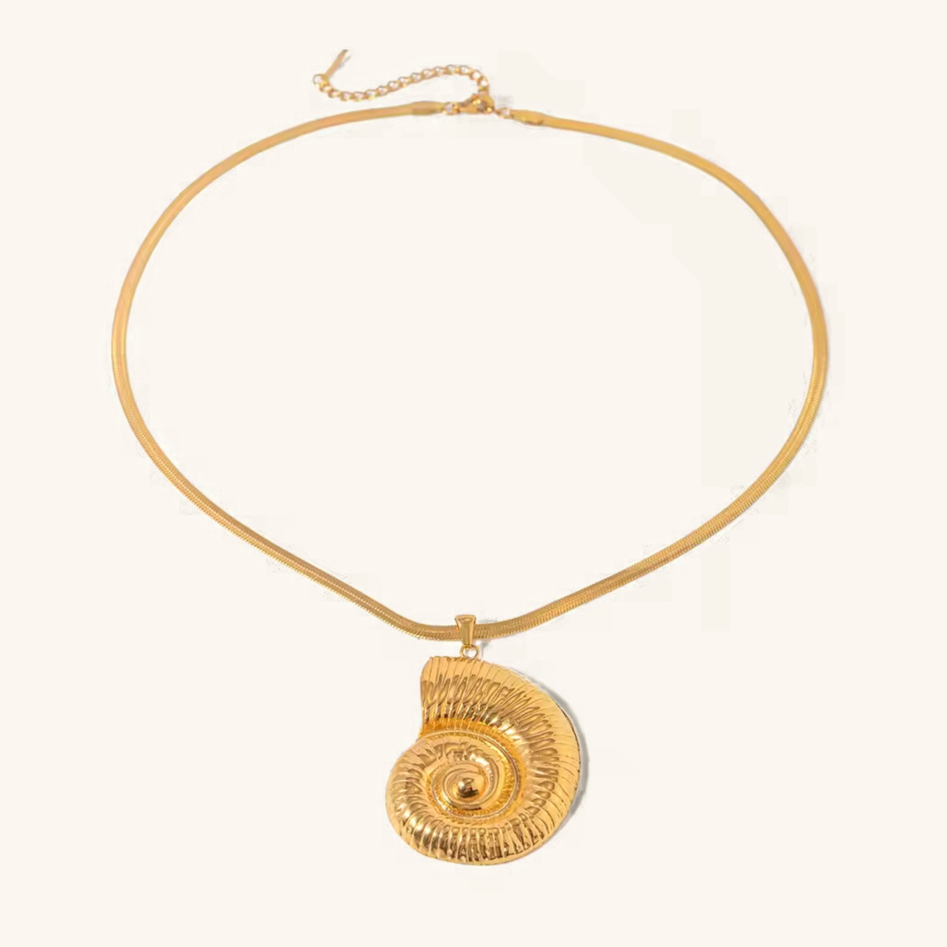 Oceanic Nautilus Gold Pendant