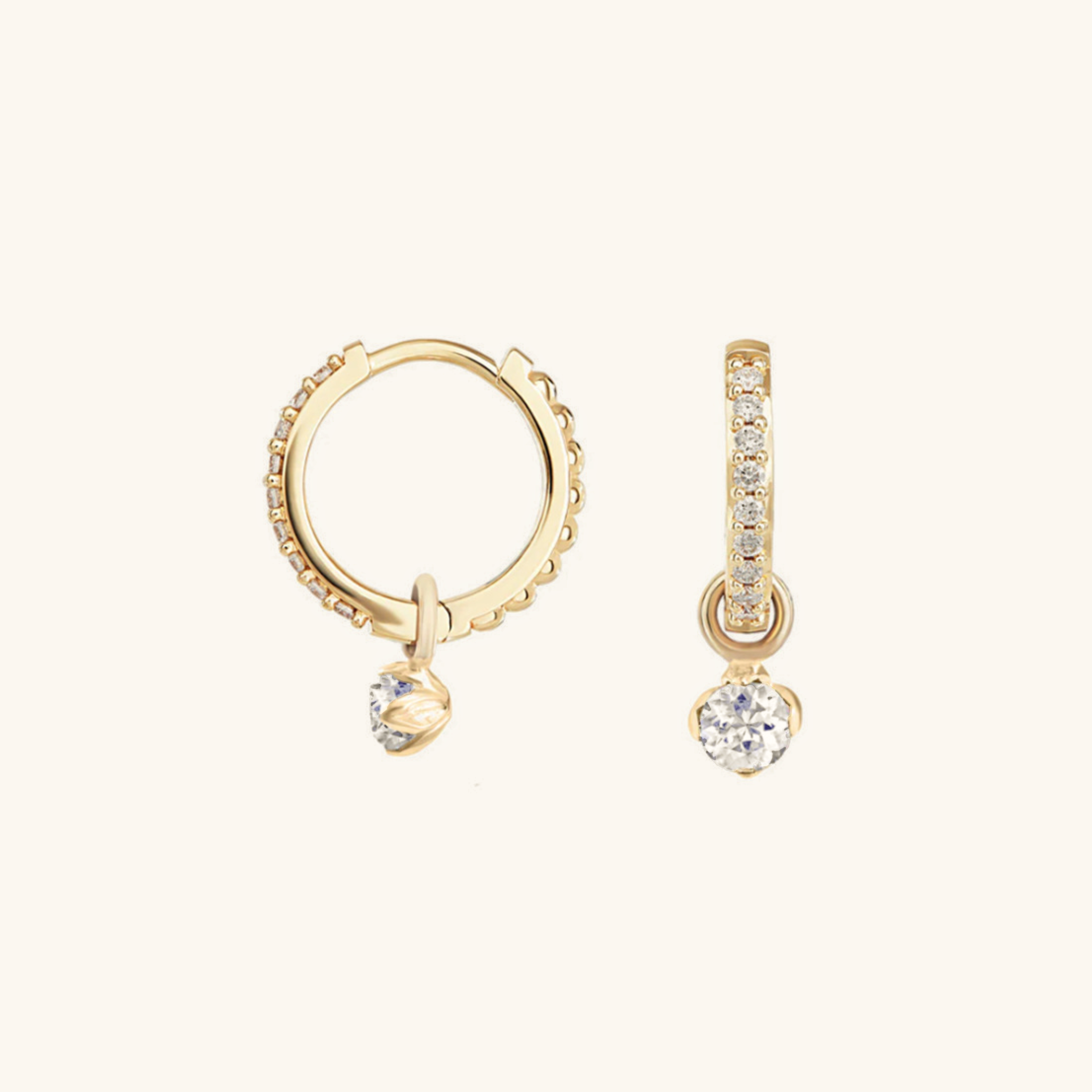 Chic Reversible Diamond Hoops