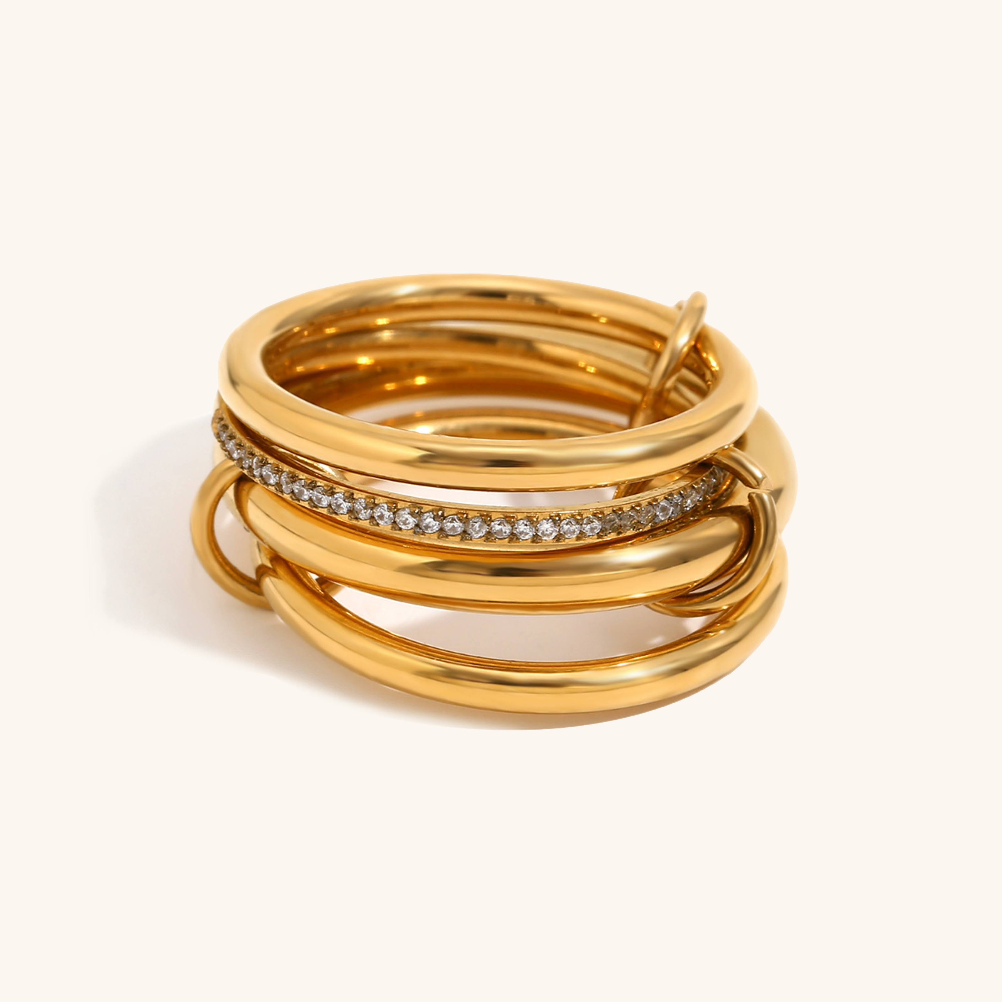 Christabel Sparkling Diamond Ring Stack