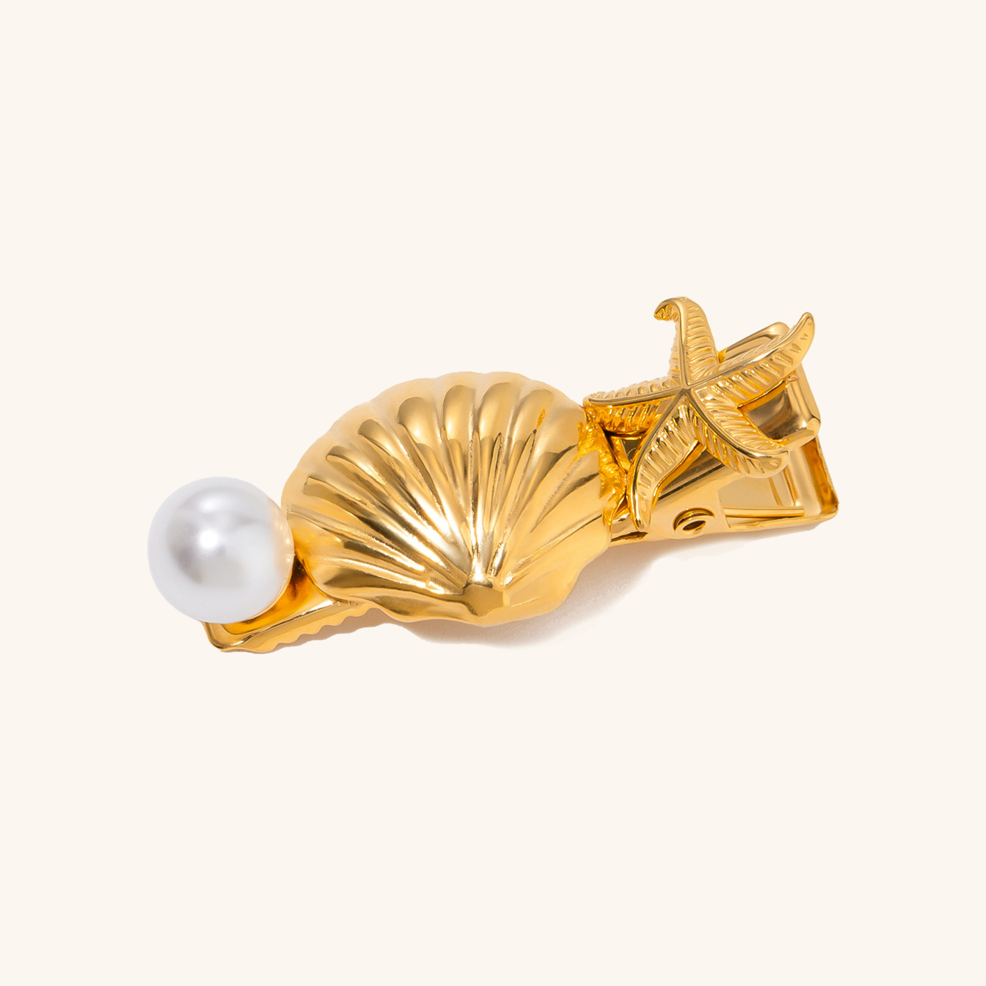 Ocean Whisper Gold Hair Clip