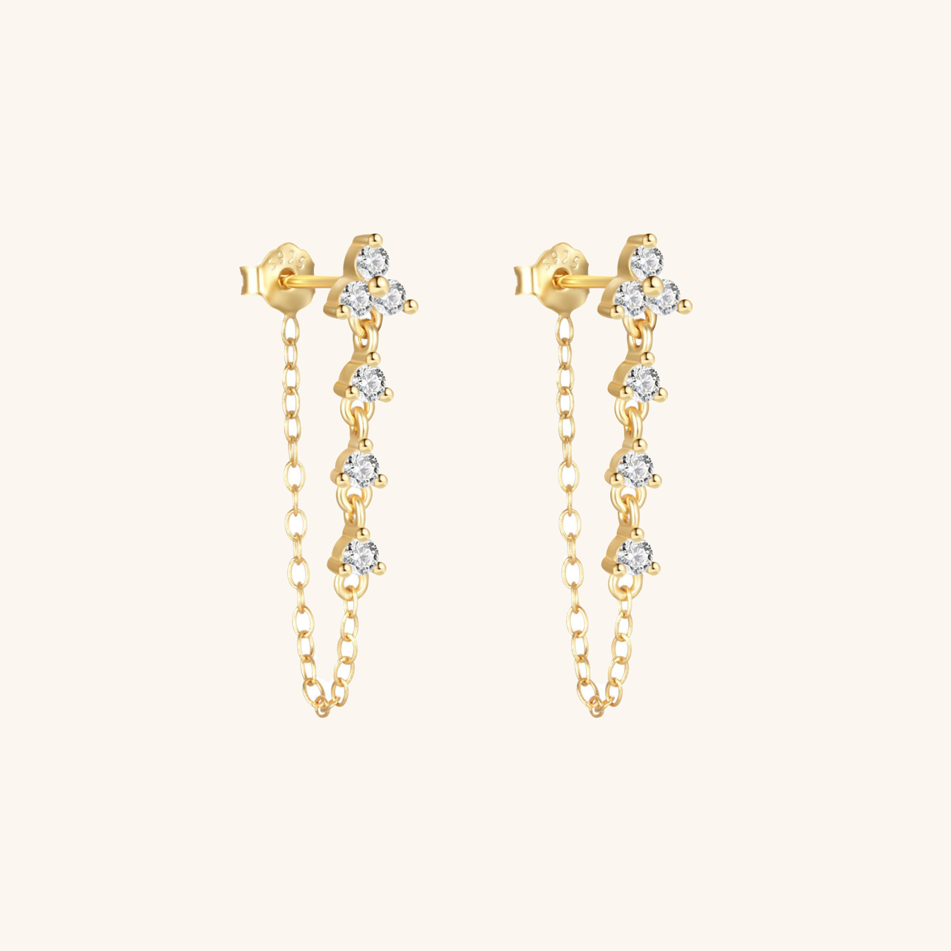 Sparkling Cascade Chain Stud